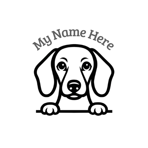 Dachshund Sticker with Name | Personalized Dog Vinyl Decal for Car, Laptop or Window
